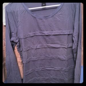 Ann Taylor long sleeve blue gray top size large.